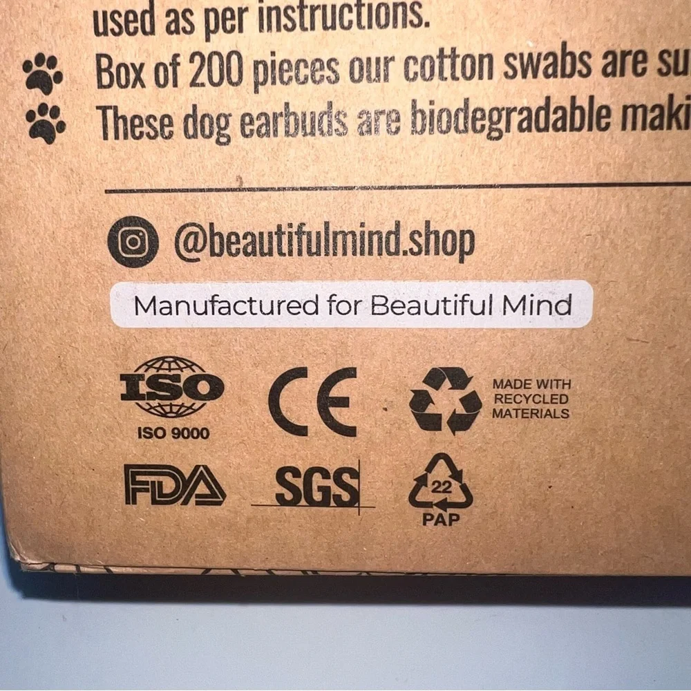 Beautiful Mind Bamboo Cotton Swabs for Pets